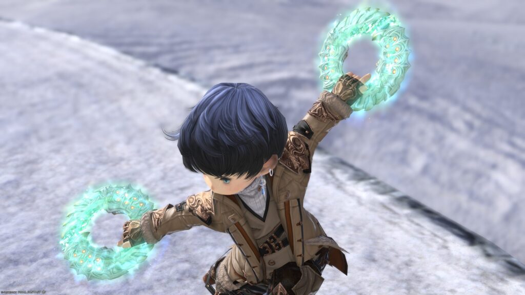 FF14　ミラプリ　光る武器　極ダイヤウェポン捕獲作戦　踊り子　投擲武器　アダマンティン・チャクラム　見た目　発光エフェクト