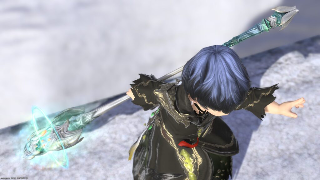 FF14　ミラプリ　光る武器　極ダイヤウェポン捕獲作戦　黒魔導士　杖　アダマンティン・ロッド　見た目　発光エフェクト